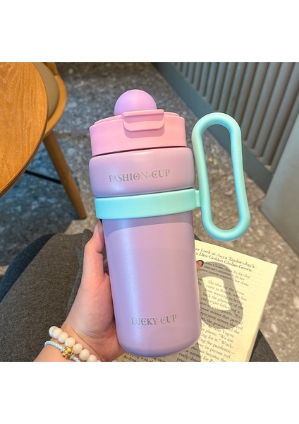 900 ml Yeni Büyük Kapasiteli Termos Bardak, Yüksek Görünümlü Çift Içimli Kahve Fincanı, Taşınabilir Basit Dopamin Eşlik Eden Kahve Fincanı (Yurt Dışından)