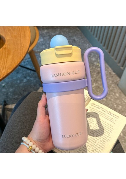900 ml Yeni Büyük Kapasiteli Termos Bardak, Yüksek Görünümlü Çift Içimli Kahve Fincanı, Taşınabilir Basit Dopamin Eşlik Eden Kahve Fincanı (Yurt Dışından)