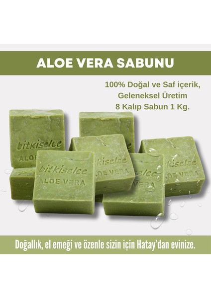 Saf ve Doğal İçeriklerle Aloe Vera Sabunu 950 gr x 8 Kalıp