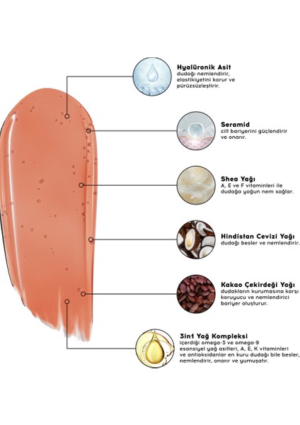 3in1 Lip Balm 403 | Nemlendirici Parlatıcı Dudak Bakım | Bej Kurabiye | Hyaluronik Asit Seramid