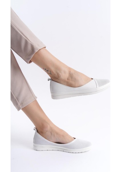 Kadın Deri Babet Yuvarlak Burun Düz Taban Rahat Günlük Babet modelleri