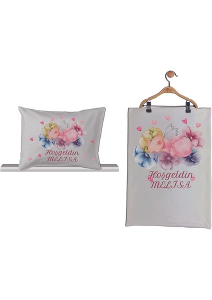 Isme Özel Organik Baskılı %100 Pamuk Tulum, Battaniye ve Yastık Kılıfı Hastane Çıkışı modelleri