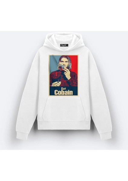 Smoking Nirvana Kurt Cobain Tasarım Baskılı Kapşonlu Sweatshirt