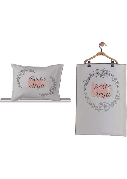 Isme Özel Organik Baskılı %100 Pamuk Tulum, Battaniye ve Yastık Kılıfı Hastane Çıkışı