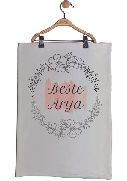 Isme Özel Organik Baskılı %100 Pamuk Tulum, Battaniye ve Yastık Kılıfı Hastane Çıkışı