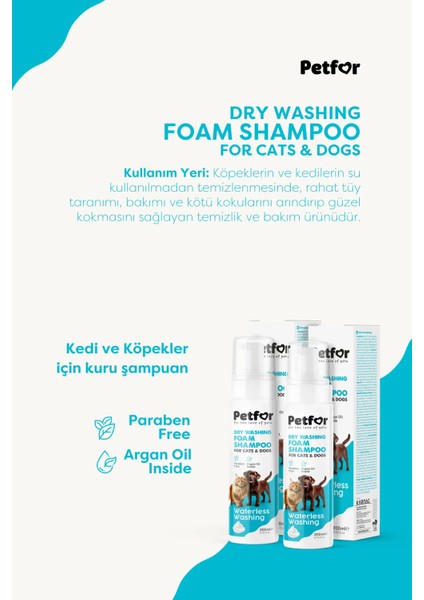 Kedi ve Köpekler Için Kuru Şampuan 200 ml X2 Adet