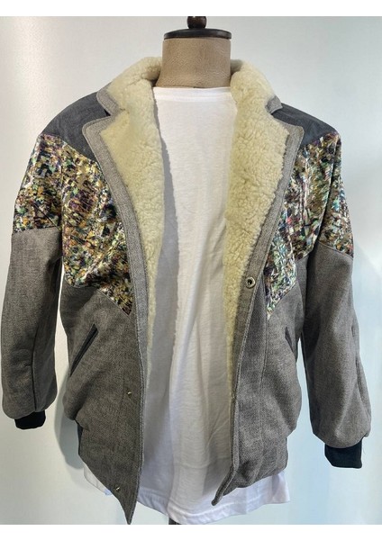Vintage Oversize Retro Etnik Desenli Kürklü Ceket Ardg4 fiyatları