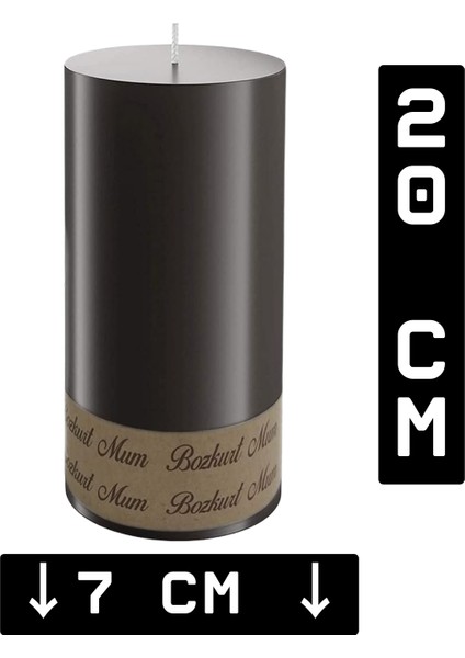 6'lı Siyah Silindir Baton Mum 7 x 20 cm fiyatları
