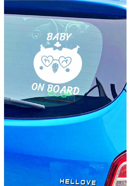 Baby On Board Arabada Bebek Var Sevimli Beyaz Oto Cam Sticker Hayvan Figürlü Ikaz Uyarı Yazısı fırsatları