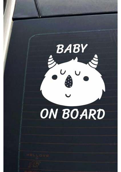 Baby On Board Arabada Bebek Var Sevimli Beyaz Oto Cam Sticker Hayvan Figürlü Ikaz Uyarı Yazısı indirimleri