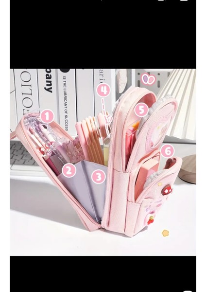 3 Katmanlı 6 Cepli Büyük Kapasiteli Okul Çantası Şeklinde Kalem Kutusu Kalemlik indirimleri