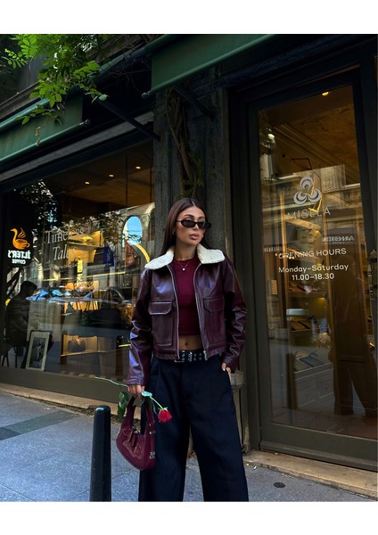 Leona Yaka Peluş Detay Ceket 2596