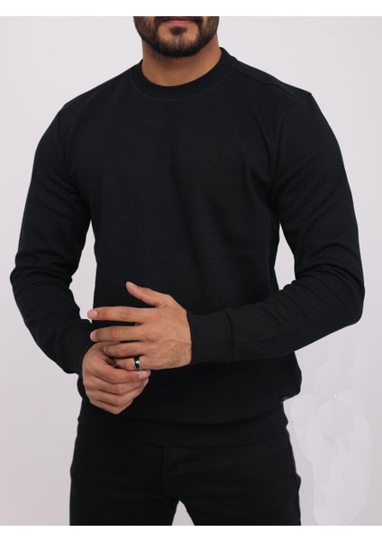 Troy Erkek Büyük Beden Uzun Kol Sıfır Yaka SWEATSHIRT-7061