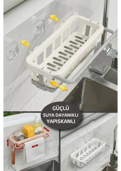 3lü Yapışkanlı Dolap Içi Düzenleyici Mutfak Banyo Lavabo Hazneli Organizer Bulaşıklık Sabunluk Seti modelleri