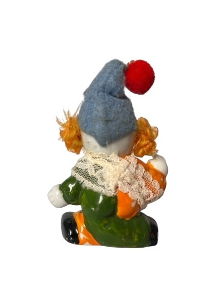 Kumaş Dantelli Kostümlü Saçlı Porselen Palyaço Biblosu indirimleri