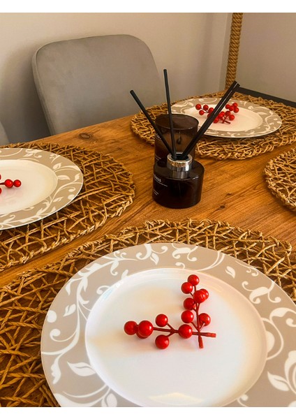 El Yapımı Oval Doğal Kağıt Ip Supla 2 Adet - 45 x 35 cm