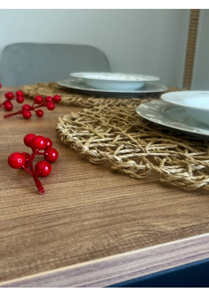 El Yapımı Oval Doğal Kağıt Ip Supla 2 Adet - 45 x 35 cm modelleri