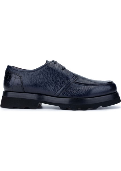 Erkek Deri Lacivert Casual Ayakkabı 477 67616 Erk Ayk SK24-25 Lacı Gyk/kroko
