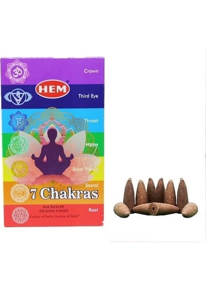 7 Chakras Back Flow Cones