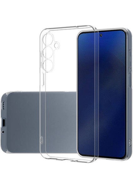 Galaxy S24 Fe Kılıf Zore Süper Silikon Kapak-Şeffaf-Şeffaf