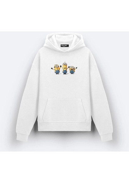 Zoka Wear Minions Baskıl Tasarım Baskılı Kapşonlu Sweatshirt