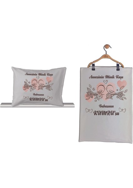 Isme Özel Organik Baskılı %100 Pamuk Tulum, Battaniye ve Yastık Kılıfı Hastane Çıkışı modelleri