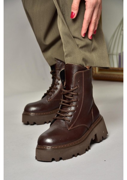 T380170003 Kahverengi Kalın Tabanlı Kadın Bot