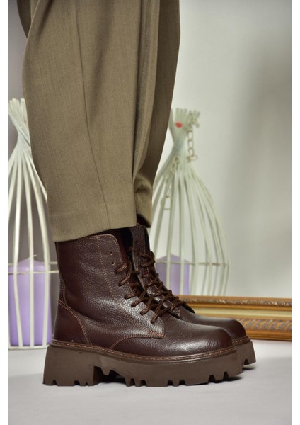 T380170003 Kahverengi Kalın Tabanlı Kadın Bot indirimleri