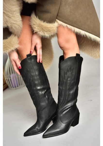 T267765209 Siyah Kovboy Model Kadın Çizme modelleri