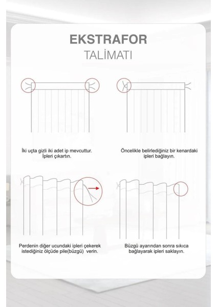 Bengal Raporlu Tül Perde (Pilesiz)