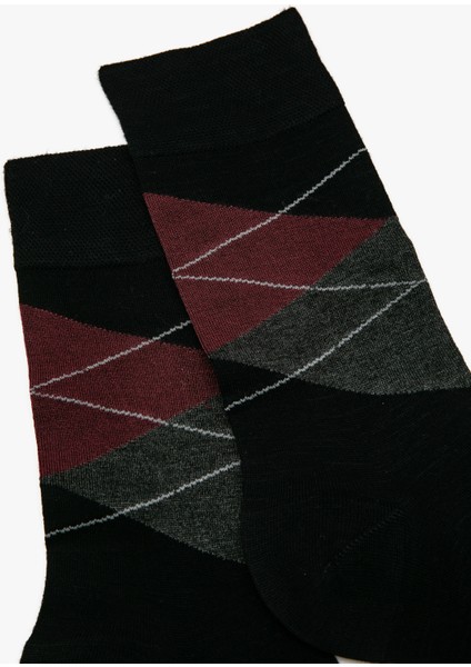 Soket Çorap Baklava Desenli Bambu Kumaş modelleri