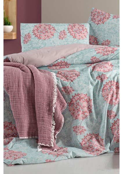 Lastikli Çarşaflı Çift Kişilik Nevresim Takımı Elegant Mint fırsatları
