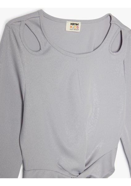 Tişört Pencere ve Düğüm Detaylı Uzun Kollu Kaşkorse modelleri