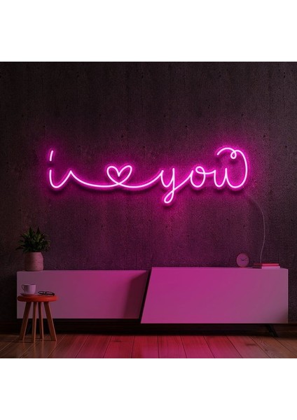 Neon LED Duvar Dekoratif Aydınlatma -I Love You, 75 x 15 cm -