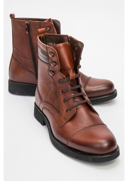 Erkek Kalın Taban Fermuarlı Casual Bot Deri Br 007116 Taba fiyatları