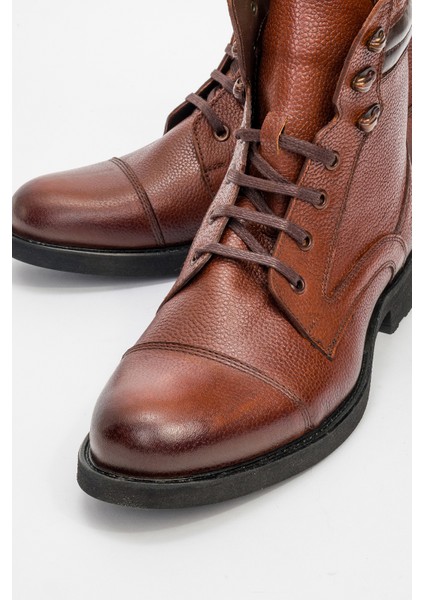 Erkek Kalın Taban Fermuarlı Casual Bot Deri Br 007116 Taba modelleri