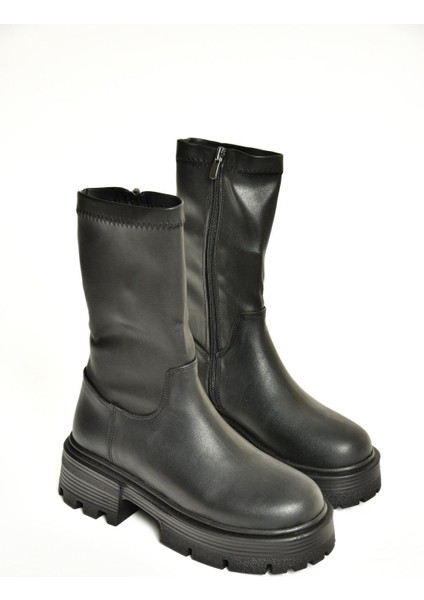 T267095309 Siyah Kalın Tabanlı Kadın Bot indirimleri
