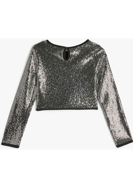 Pullu Payetli Bluz Uzun Kollu Bisiklet Yaka fiyatları