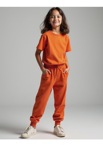 Levi Turuncu Pamuklu Çocuk Tshirt Eşofman Altı Takım modelleri