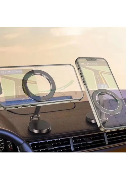 Katlanır Manyetik Araba Içi Magsafe Kompakt Cep Telefonu Tutucu 360 ° Dönebilen indirimleri
