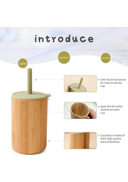 Besleme Bambu Bardaklarını Güvenli Bambu Gıda Sınıfı Pipetlerden Sızdırmaz Çocuk Su Bardakları Haline Getirelim (Yurt Dışından) modelleri