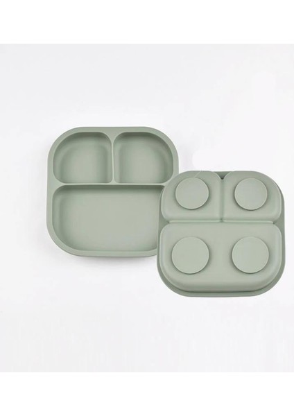 Çocuklar Için Gıdaya Uygun Yemek Tabağı, Üç Bölmeli Tabaklar, Yemek Eğitimi Sofra Takımları, Düşmeyi Önleyen Vantuzlu Besleme Tepsisi (Yurt Dışından)