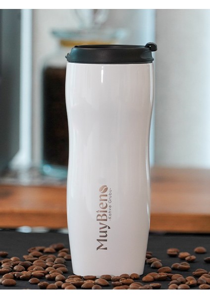 Muybieno 400 ml Siyah Paslanmaz Çelik Termos