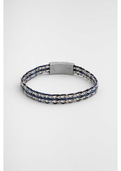Lapis Taşlı Çelik Erkek Bileklik