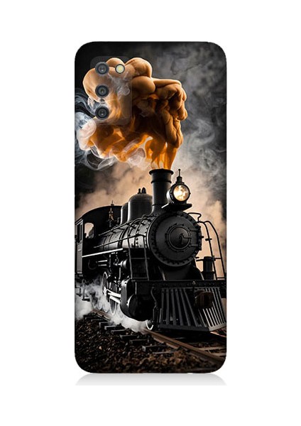 Samsung Galaxy A03S Uyumlu Kara Tren Desenli Silikon Kılıf