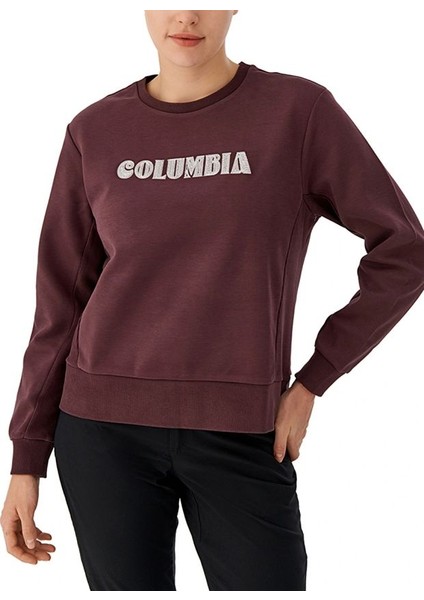 Csc W Columbia Embroidery Crewneck Kadın Sweatshirt CS0384