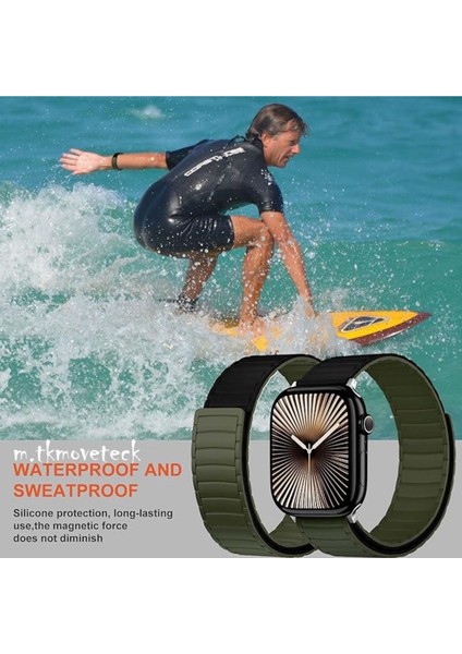 Apple Watch 10 46MM Manyetik Silikon Kordon Loop Renkli Deri Mıknatıslı Kayış 42-44-45-49MM Ultra fırsatları