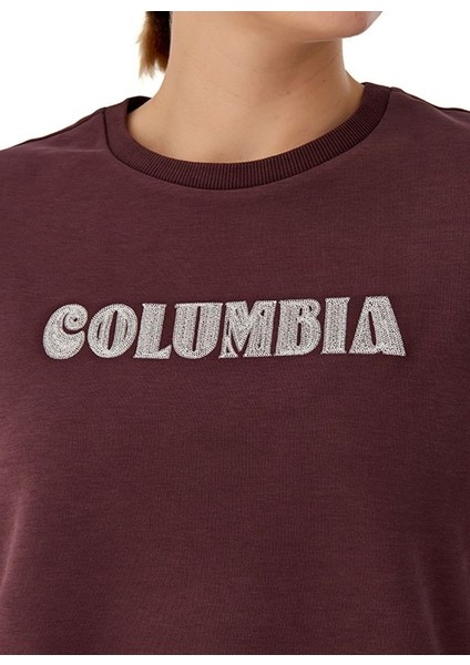 Csc W Columbia Embroidery Crewneck Kadın Sweatshirt CS0384 modelleri