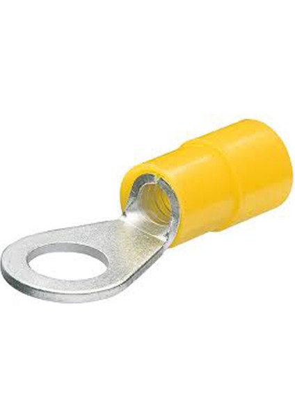 100 Adet Yuvarlak 4 - 6 Mm2 M4 Sarı Izoleli Kablo Pabuç