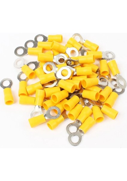100 Adet Yuvarlak 4 - 6 Mm2 M4 Sarı Izoleli Kablo Pabuç